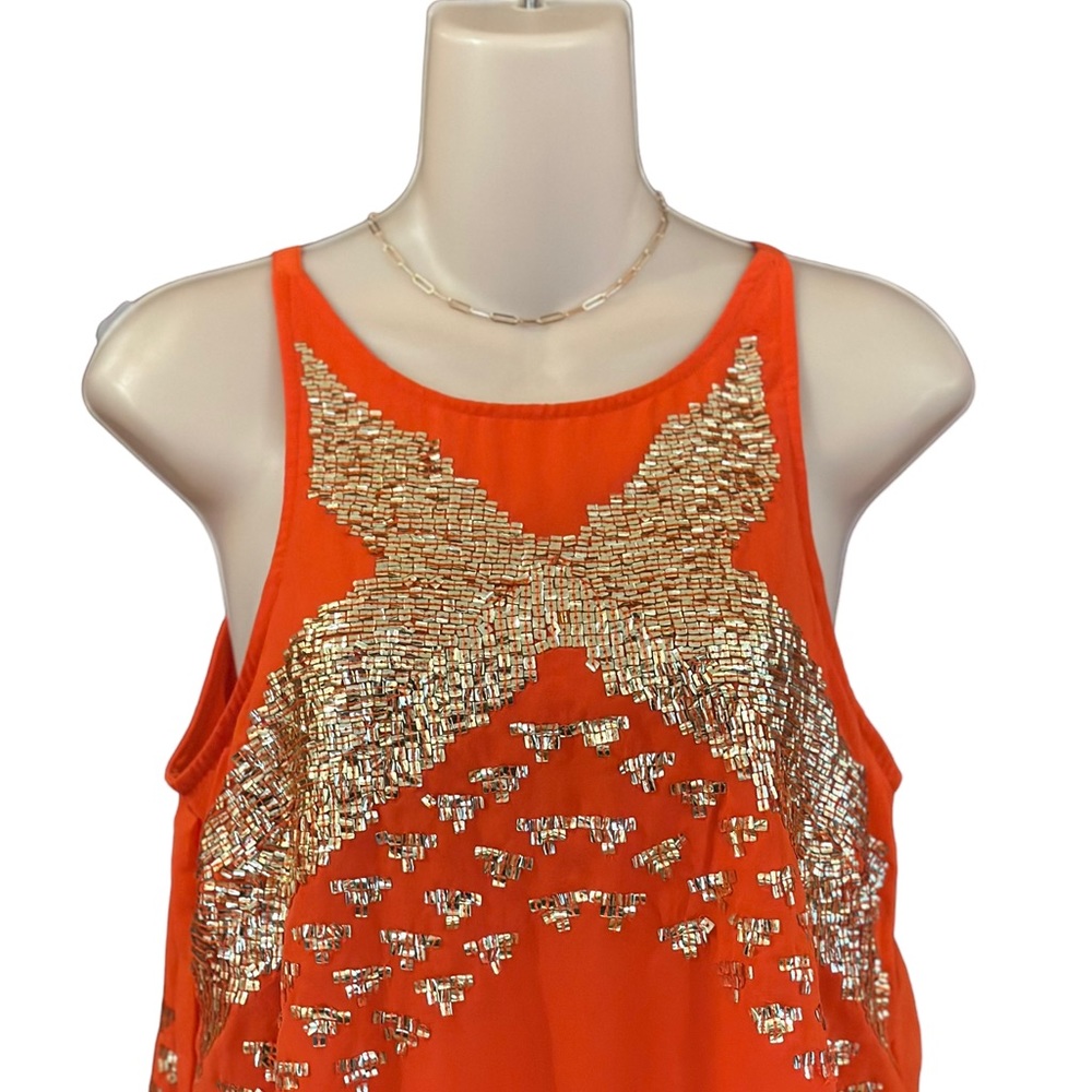 MARCIANO Orange Sequin Tank Top Blouse Tunic‎ - Picture 5 of 14